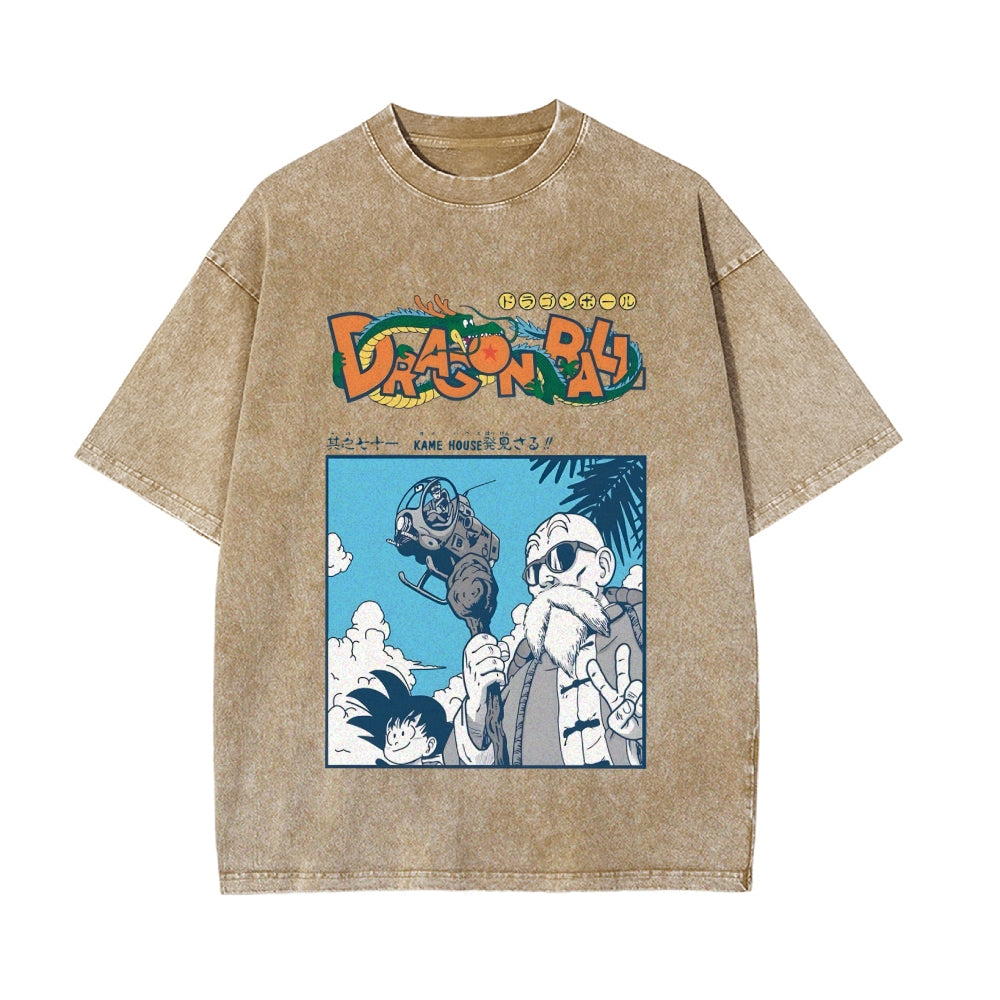 MASTER ROSHI Vintage Oversized T-Shirt Herren | DRAGON BALL SUPER