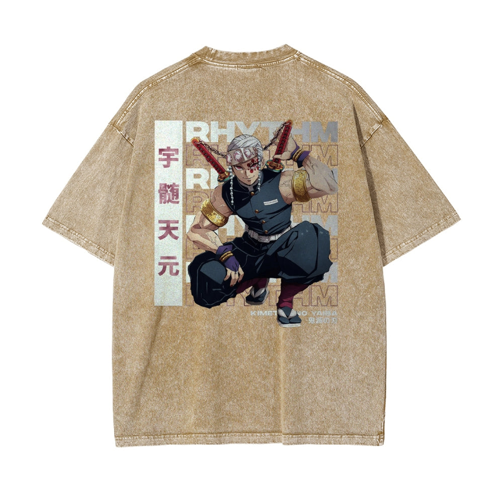 OG Tengen Uzui Vintage Oversized T-Shirt Herren | Demon Slayer