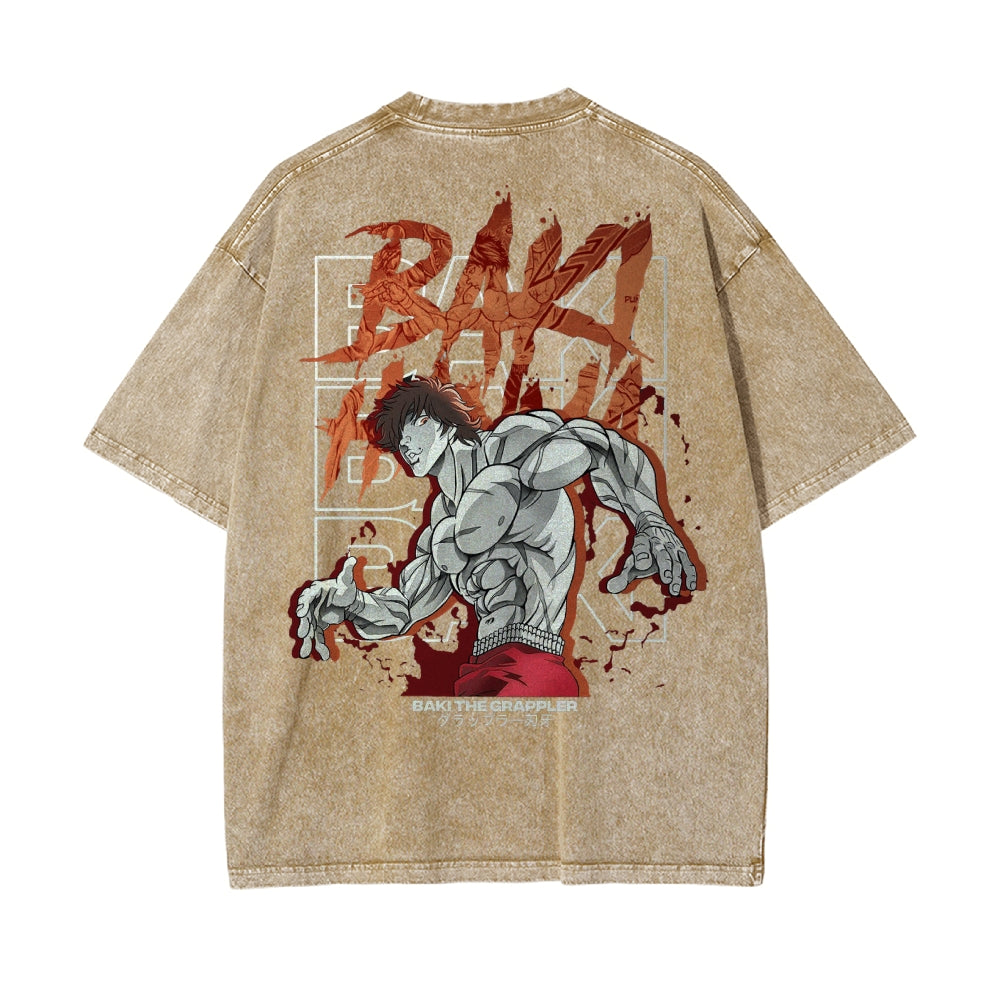 Baki Hanma Baki Vintage Oversized T-Shirt Herren | The Grappler