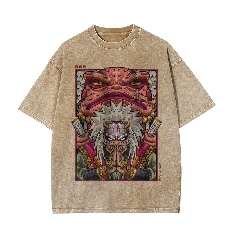 Jiraiya Shirt, Naruto Shirt, Anime Motiv Shirt, Vintage T-Shirt Herren