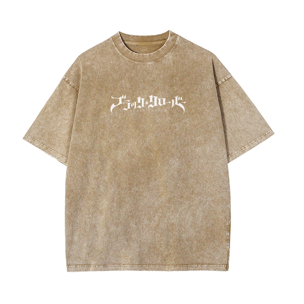 Vintage Oversized T-Shirt Herren Black Clover