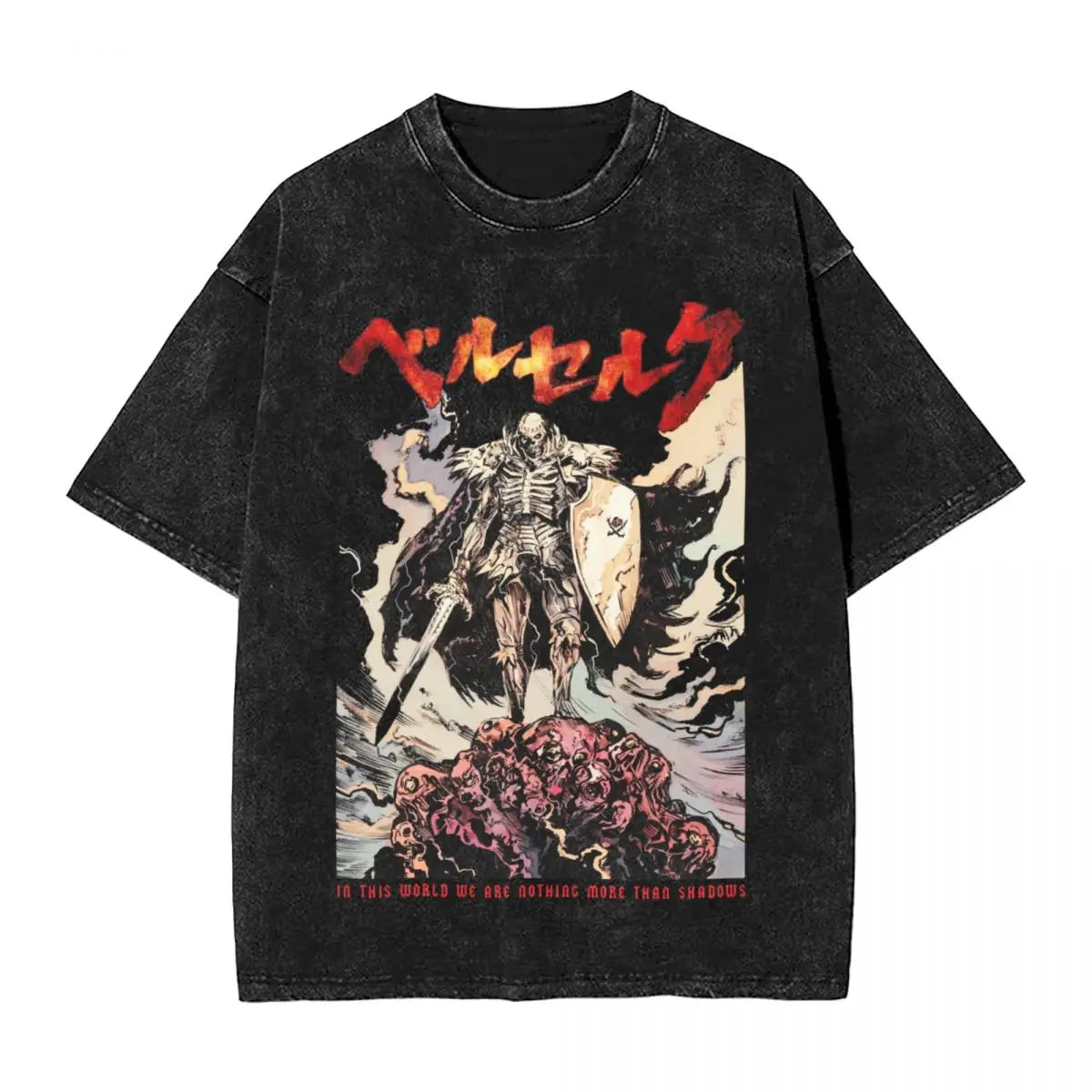Anime Motiv Berserk Guts Victory Washed Vintage T-Shirt Herren