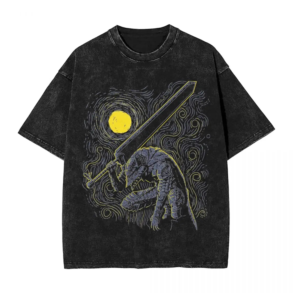 Anime Motiv Berserk Guts Washed Vintage T-Shirt Herren - Ver. 2
