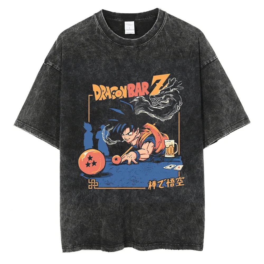 Dragon Ball T-Shirt Herren- Goku Anime Motiv Streetwear - Oversized Washed Vintage