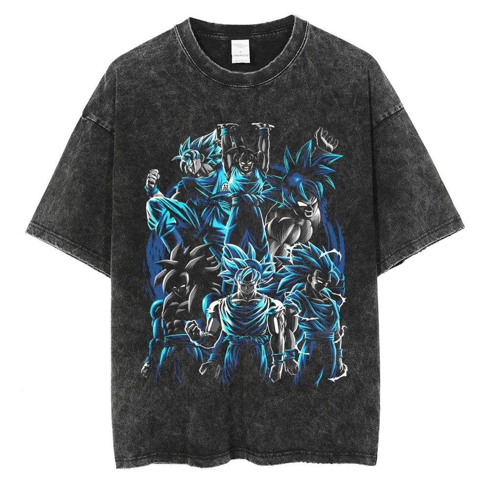 Dragon Ball T-Shirt Herren- Goku Anime Motiv Streetwear - Oversized Washed Vintage Ver. 2