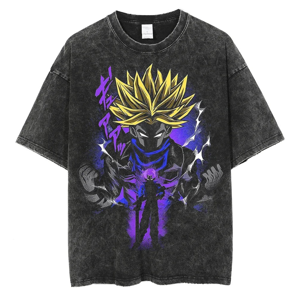 Dragon Ball T-Shirt Herren - Goku Anime Motiv Streetwear - Oversized Washed Vintage - Limited Ver. 6