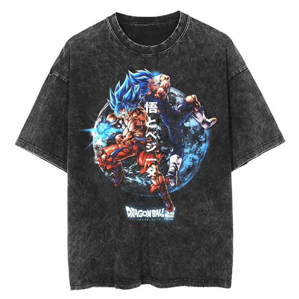 Dragon Ball T-Shirt Herren - Goku Ultra Washed Vintage Oversized - Anime Motiv Streetwear