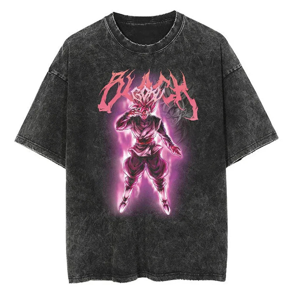 Goku Black Dragon Ball Washed Vintage Oversize T-Shirt Herren - Anime Motiv Streetwear