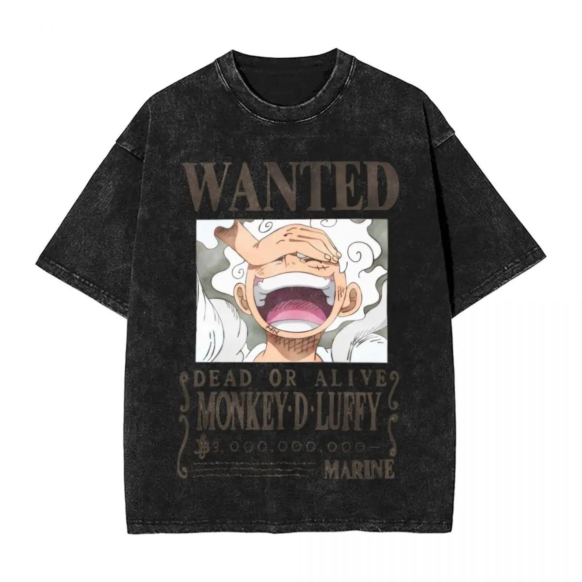 One Piece - Monkey D. Luffy Manga Anime Motiv Washed Vintage T-Shirt Herren