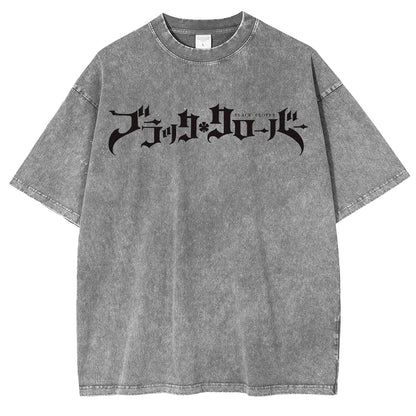 Black Clover Vintage Washed Oversize T-Shirt