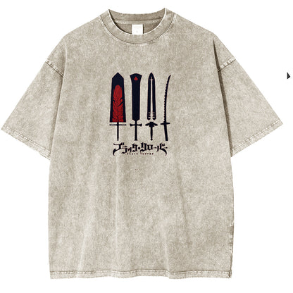 Black Clover Asta, gewaschenes Unisex-T-Shirt
