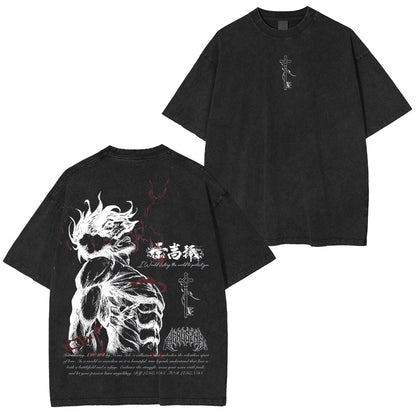 Attack on Titan, Eren Yeager, Vintage, gewaschenes Oversize-T-Shirt