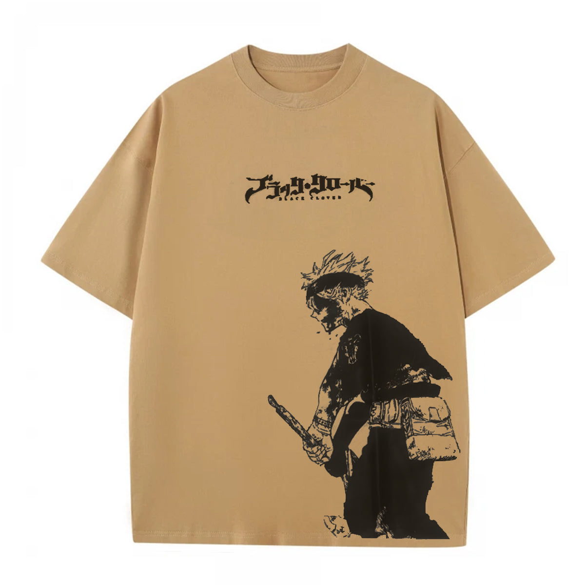 Asta x Black Bulls Black Clover Anime Doppeldruck Vintage Washed T-Shirt Unisex