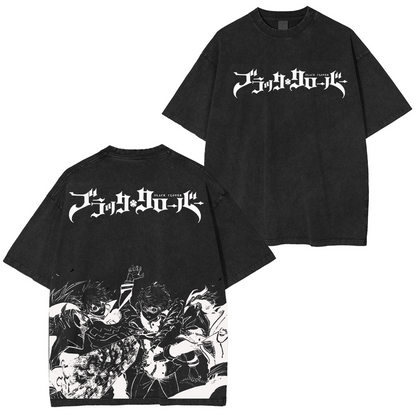 Black Clover Vintage Washed Oversize T-Shirt