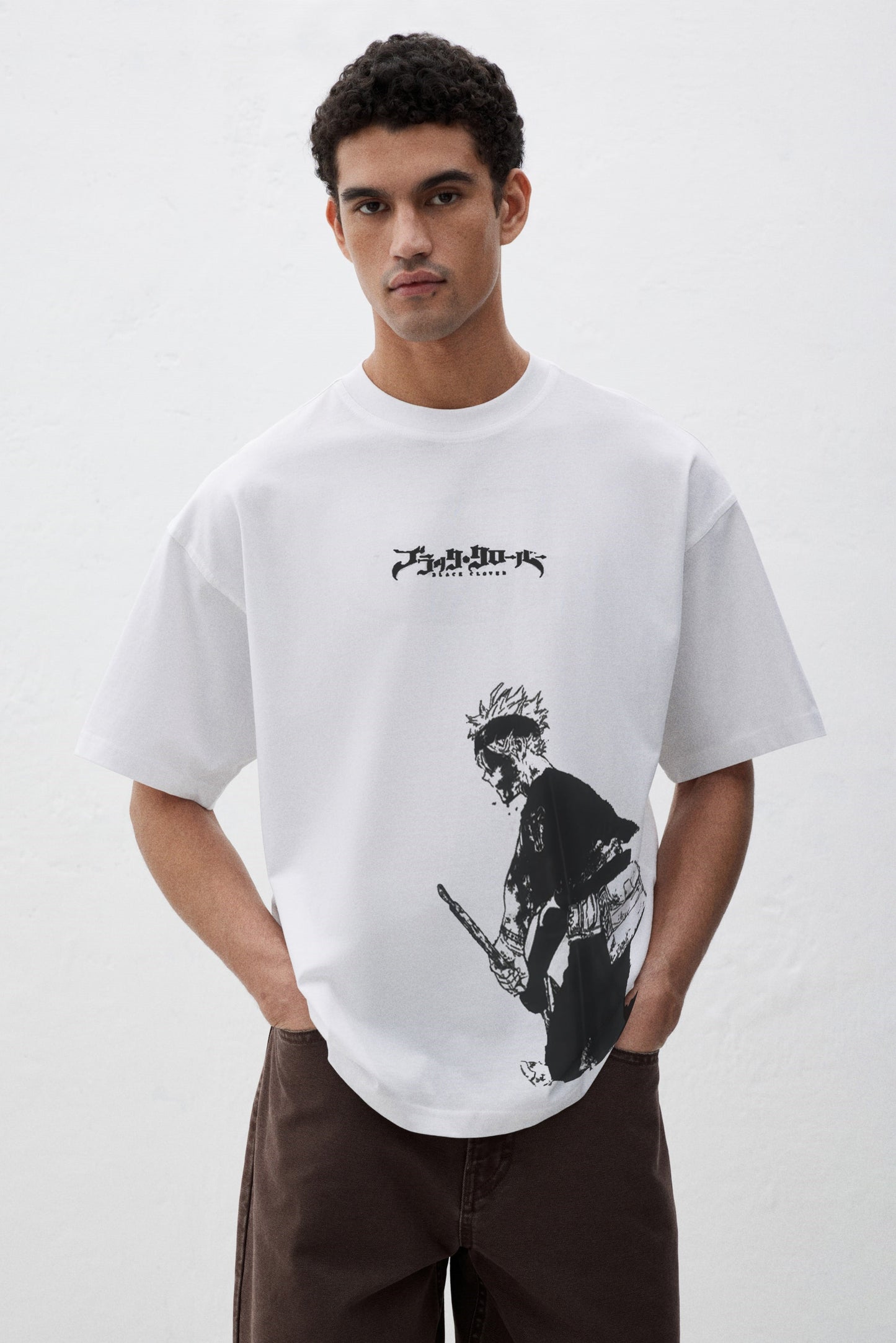 Asta x Black Bulls Black Clover Anime Doppeldruck Vintage Washed T-Shirt Unisex