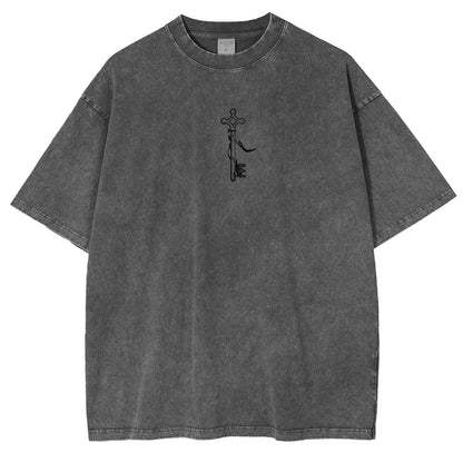 Attack on Titan, Eren Yeager, Vintage, gewaschenes Oversize-T-Shirt