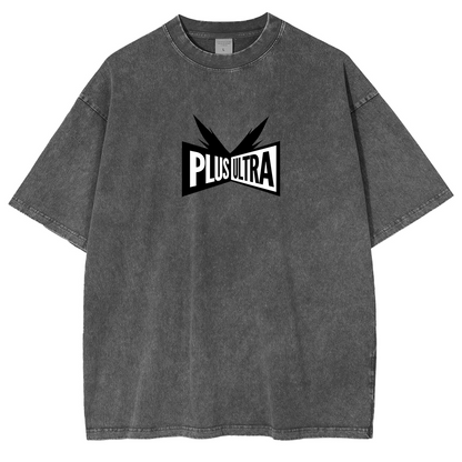 My Hero Academia Doppeldruck Oversize Anime Manga Acid Washed Baumwoll-T-Shirt