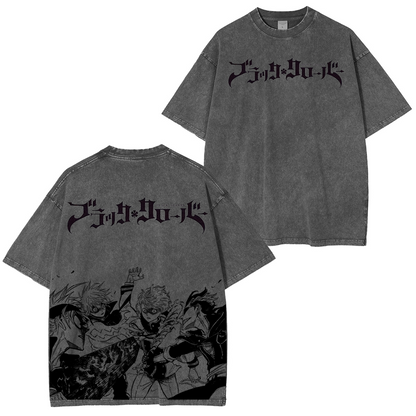 Black Clover Vintage Washed Oversize T-Shirt