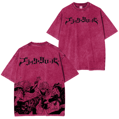 Black Clover Vintage Washed Oversize T-Shirt