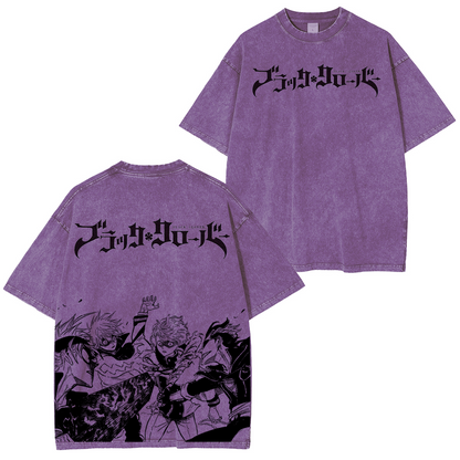 Black Clover Vintage Washed Oversize T-Shirt