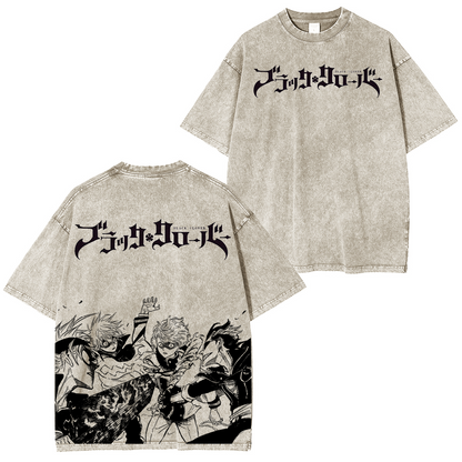 Black Clover Vintage Washed Oversize T-Shirt