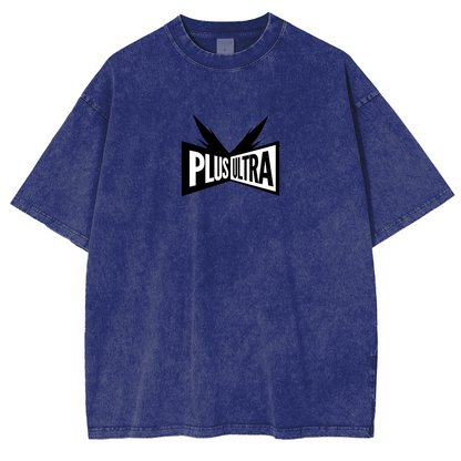 My Hero Academia Doppeldruck Oversize Anime Manga Acid Washed Baumwoll-T-Shirt