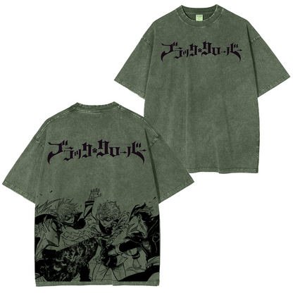 Black Clover Vintage Washed Oversize T-Shirt