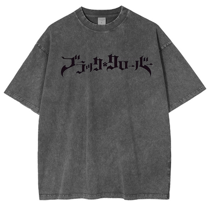Black Clover Vintage Washed Oversize T-Shirt