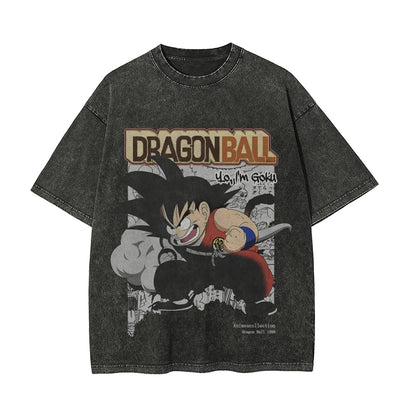 Kid Goku Vintage Oversized T-Shirt Herren | Dragon Ball Super