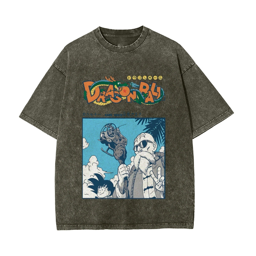 MASTER ROSHI Vintage Oversized T-Shirt Herren | DRAGON BALL SUPER