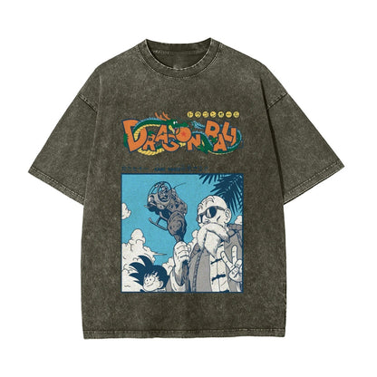 MASTER ROSHI Vintage Oversized T-Shirt Herren | DRAGON BALL SUPER