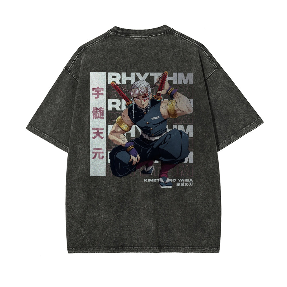 OG Tengen Uzui Vintage Oversized T-Shirt Herren | Demon Slayer
