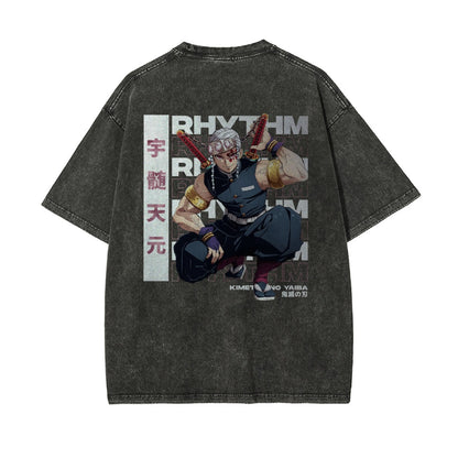 OG Tengen Uzui Vintage Oversized T-Shirt Herren | Demon Slayer