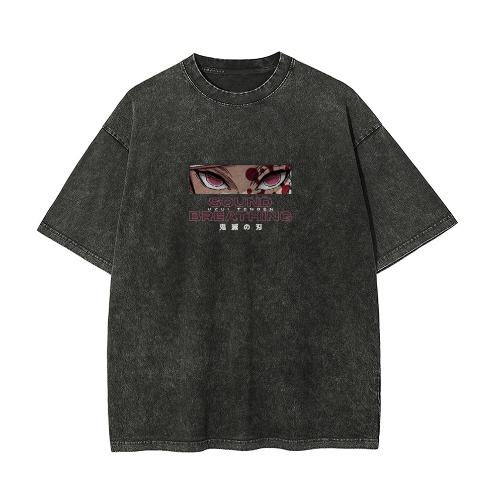 OG Tengen Uzui Vintage Oversized T-Shirt Herren | Demon Slayer
