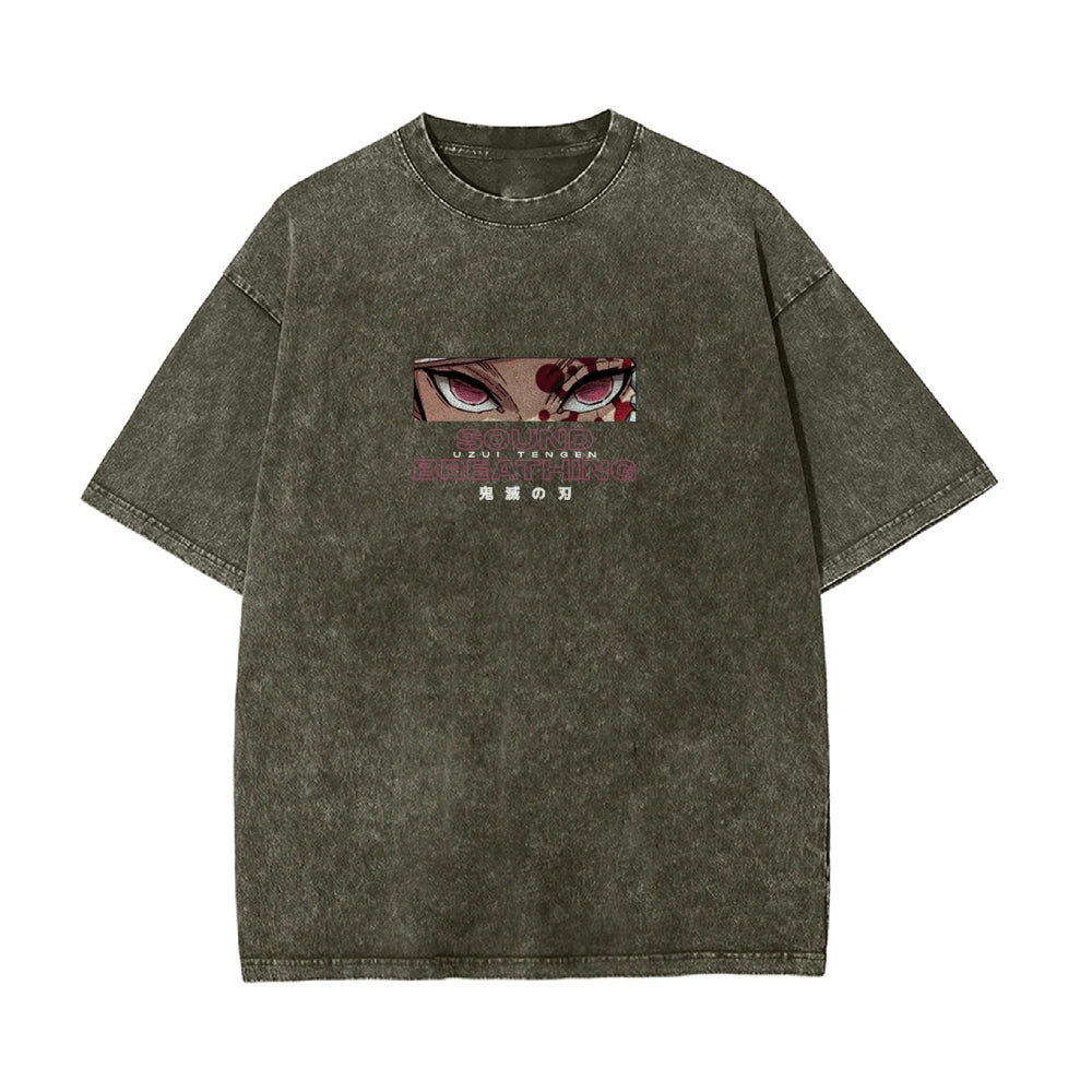 OG Tengen Uzui Vintage Oversized T-Shirt Herren | Demon Slayer