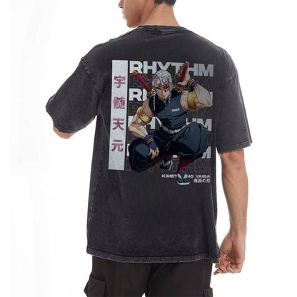 OG Tengen Uzui Vintage Oversized T-Shirt Herren | Demon Slayer
