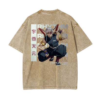 OG Tengen Uzui Vintage Oversized T-Shirt Herren | Demon Slayer