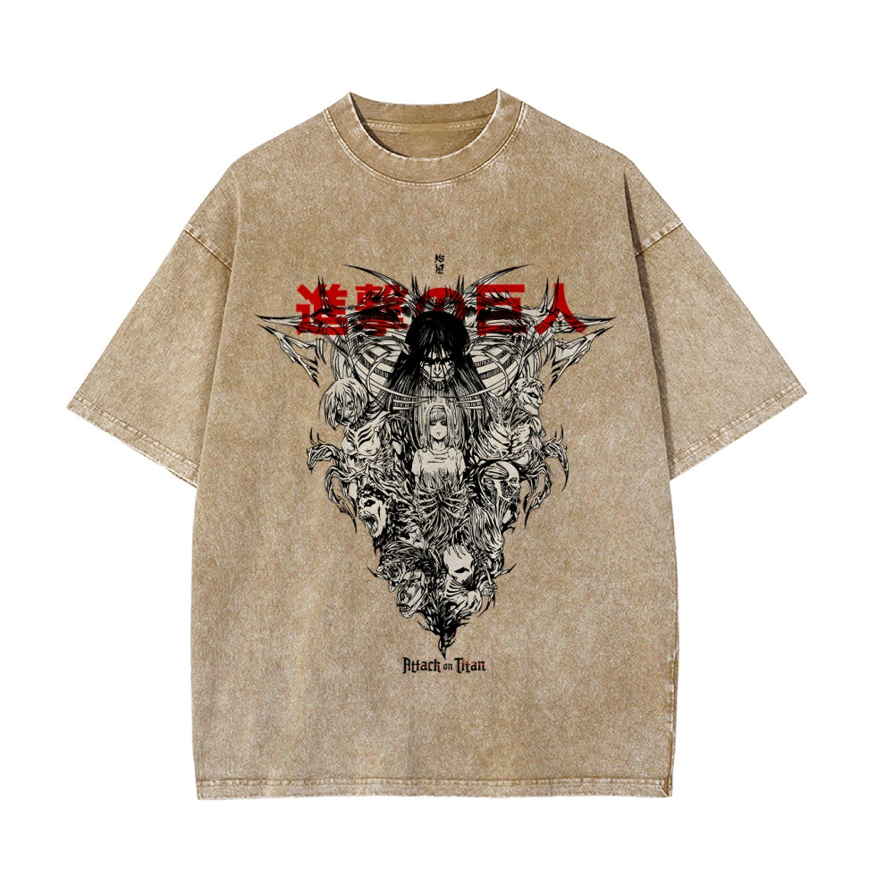 Eren Vintage Oversized T-Shirt Herren | Attack On Titan
