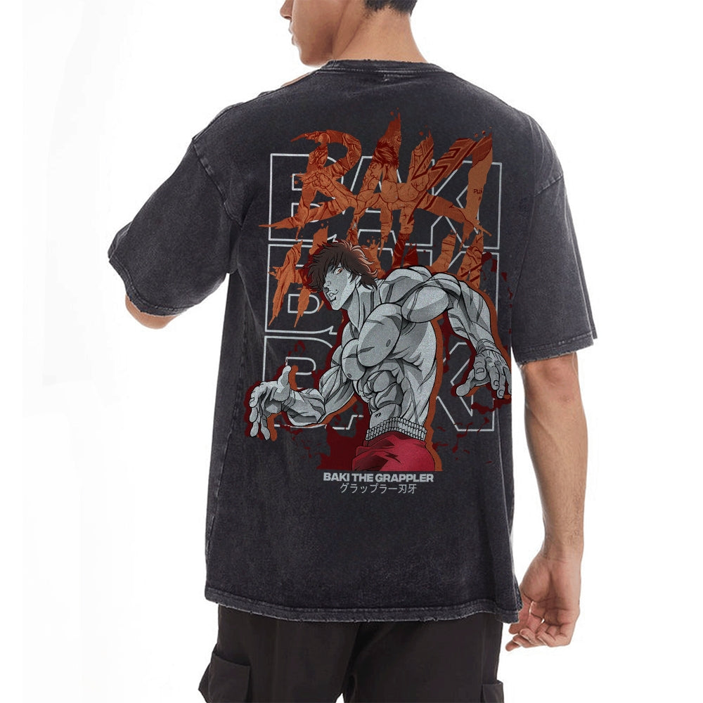 Baki Hanma Baki Vintage Oversized T-Shirt Herren | The Grappler