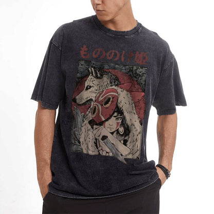 Princess Mononoke Shirt, Studio Ghibli Shirt, Anime Motiv Shirt, Vintage T-Shirt Herren