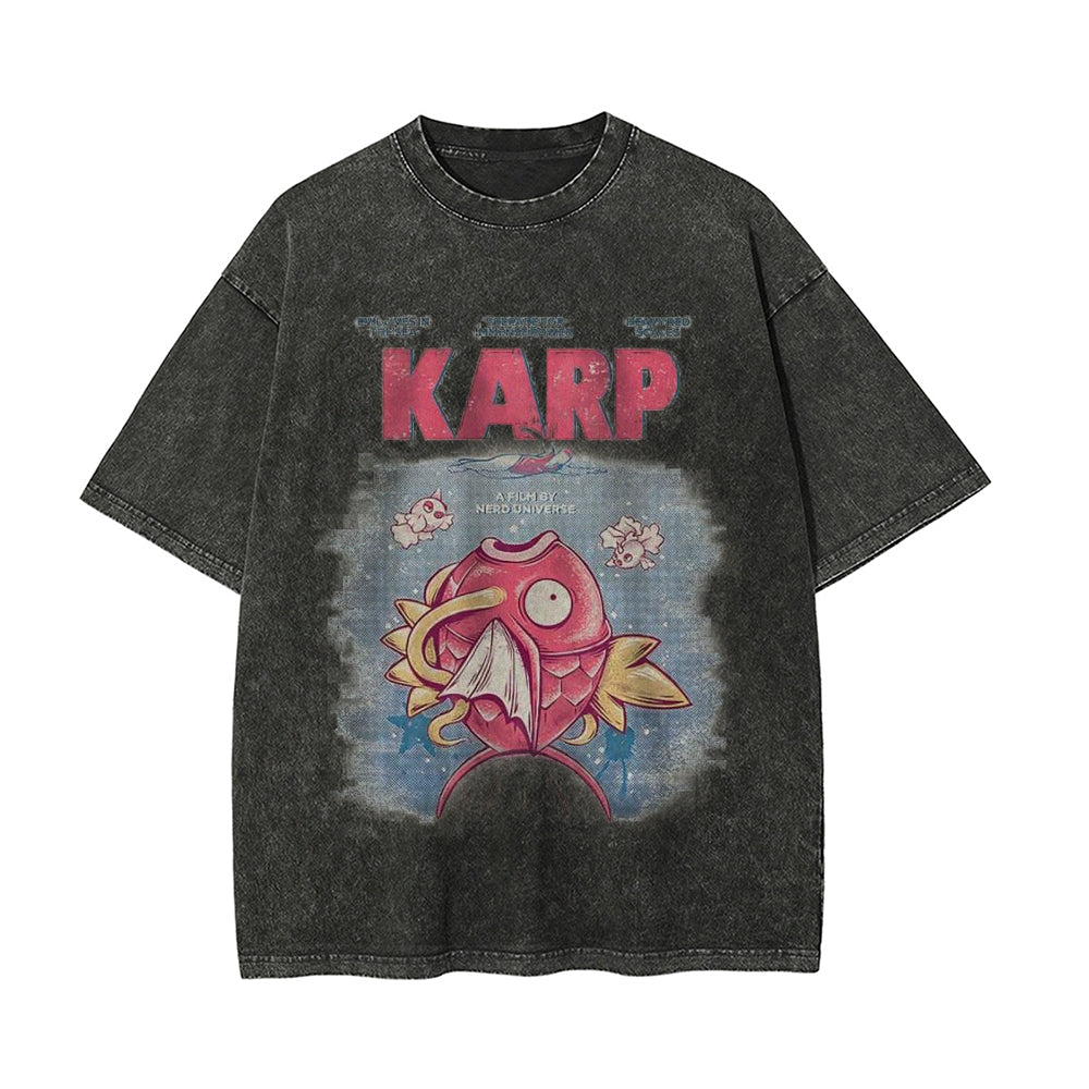 Jaws x Magikarp Shirt, Pokemon Shirt, PKM Shirt, Anime Motiv Shirt, Vintage T-Shirt Herren | Pokemon