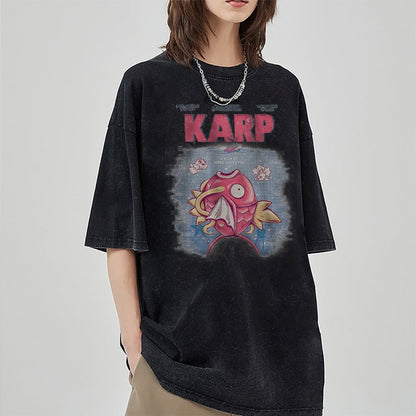 Jaws x Magikarp Shirt, Pokemon Shirt, PKM Shirt, Anime Motiv Shirt, Vintage T-Shirt Herren | Pokemon