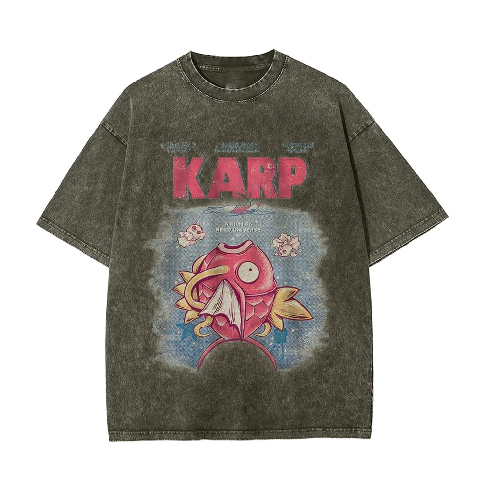 Jaws x Magikarp Shirt, Pokemon Shirt, PKM Shirt, Anime Motiv Shirt, Vintage T-Shirt Herren | Pokemon