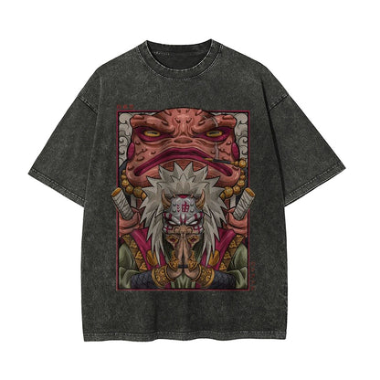 Jiraiya Shirt, Naruto Shirt, Anime Motiv Shirt, Vintage T-Shirt Herren