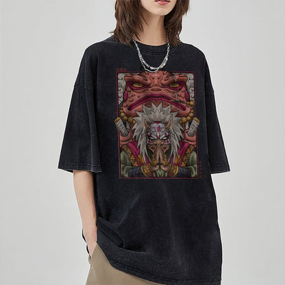 Jiraiya Shirt, Naruto Shirt, Anime Motiv Shirt, Vintage T-Shirt Herren
