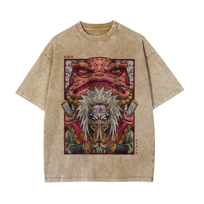 Jiraiya Shirt, Naruto Shirt, Anime Motiv Shirt, Vintage T-Shirt Herren