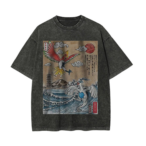 Lugia vs Ho-oh Shirt, Pokemon Shirt, Anime Motiv Shirt, Vintage T-Shirt Herren | Pokemon