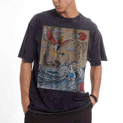 Lugia vs Ho-oh Shirt, Pokemon Shirt, Anime Motiv Shirt, Vintage T-Shirt Herren | Pokemon