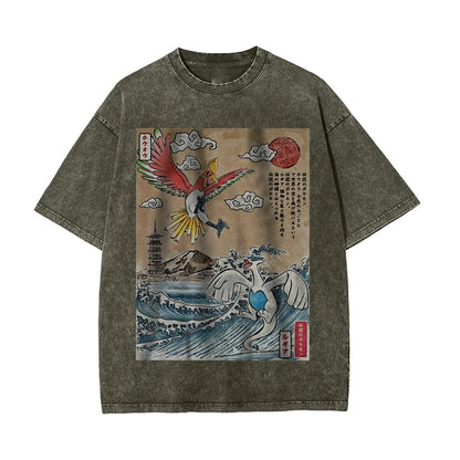 Lugia vs Ho-oh Shirt, Pokemon Shirt, Anime Motiv Shirt, Vintage T-Shirt Herren | Pokemon