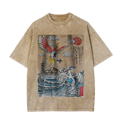 Lugia vs Ho-oh Shirt, Pokemon Shirt, Anime Motiv Shirt, Vintage T-Shirt Herren | Pokemon